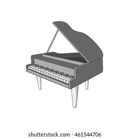 Piano icon in cartoon style isolated on white background. Musical instrument symbol