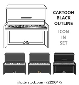 Piano icon in cartoon style isolated on white background. Musical instruments symbol stock vector illustration