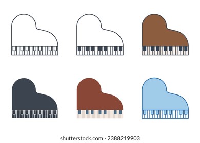 piano icon collection with different styles. piano icon symbol vector illustration isolated on white background