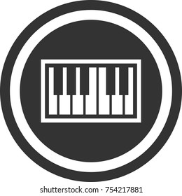 Piano icon , dark circle sign design