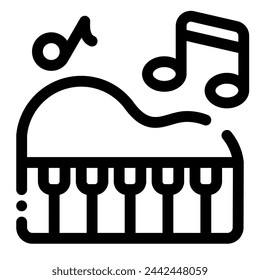 piano icon in dashed line style