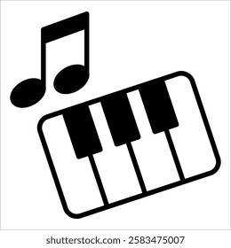 Piano Icon Element For Design