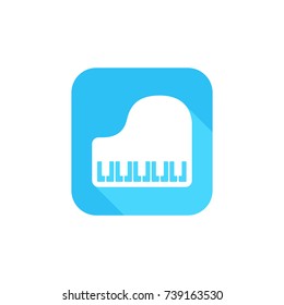 Piano icon flat design for website or smart phone screen application vector