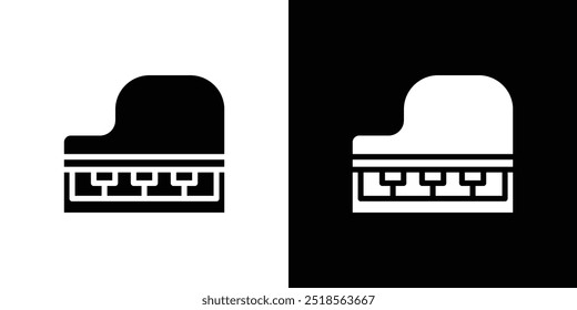 Piano icon Flat fill set collection