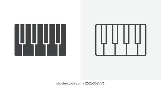 Piano icon flat and simple set design