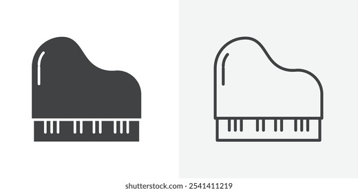 Icono de piano plano y diseño de conjunto simple