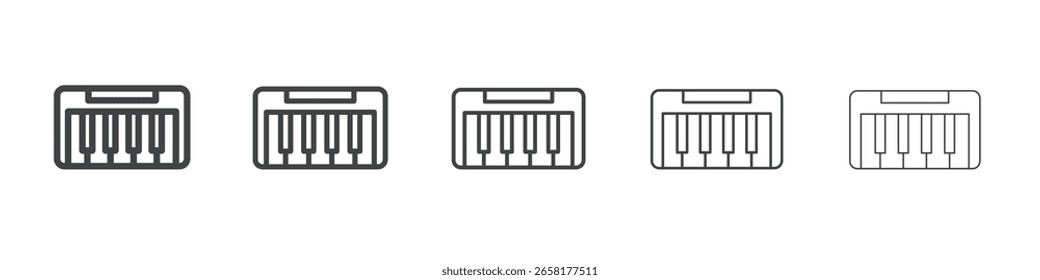 piano icon flat thin illustration symbol