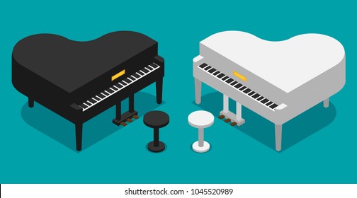 Piano icon flat vector