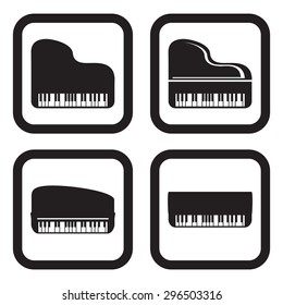 Piano icon in four variations 