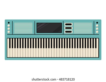 Piano icon. Instrument music and sound theme. Isolated design. Vector illustration