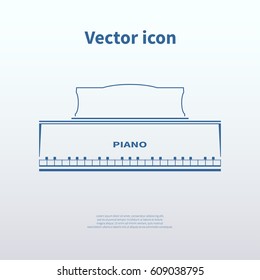 Piano icon isolated on background. Vector illustration. 