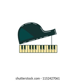 Piano icon isolated on white background. Flat style. Vector illustration
