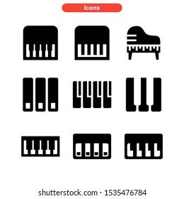 piano icon isolated sign symbol vector illustration - Collection of high quality black style vector icons
