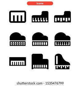 piano icon isolated sign symbol vector illustration - Collection of high quality black style vector icons
