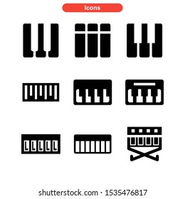 piano icon isolated sign symbol vector illustration - Collection of high quality black style vector icons
