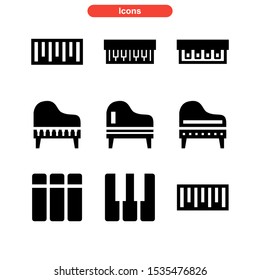 piano icon isolated sign symbol vector illustration - Collection of high quality black style vector icons
