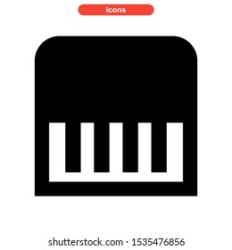 piano icon isolated sign symbol vector illustration - high quality black style vector icons
