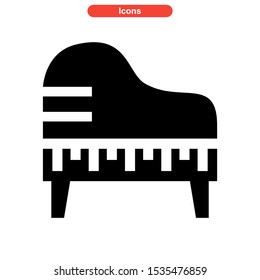 piano icon isolated sign symbol vector illustration - high quality black style vector icons

