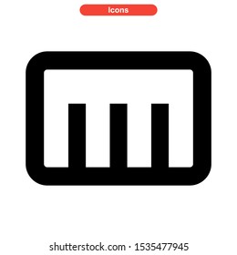 piano icon isolated sign symbol vector illustration - high quality black style vector icons
