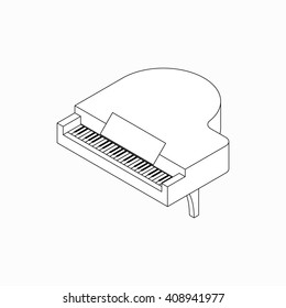 Piano icon, isometric 3d style