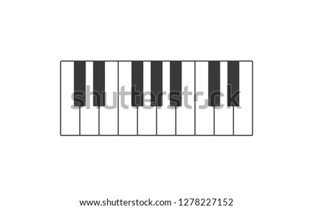 Piano icon.  Piano keyboard illustration. 