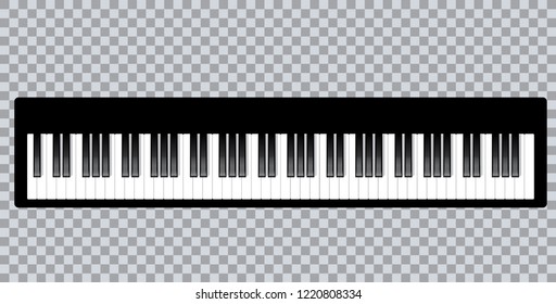 Piano icon and keys of piano concept modern music print and web design  piano poster on white vector illustration
