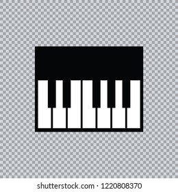 Piano icon and keys of piano concept modern music print and web design  piano poster on white vector illustration
