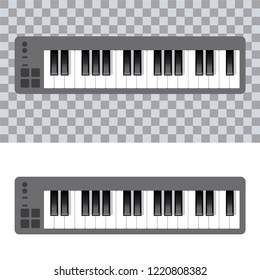 Piano icon and keys of piano concept modern music print and web design  piano poster on white vector illustration
