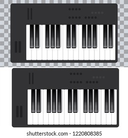 Piano icon and keys of piano concept modern music print and web design  piano poster on white vector illustration
