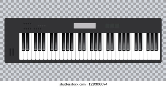 Piano icon and keys of piano concept modern music print and web design  piano poster on white vector illustration
