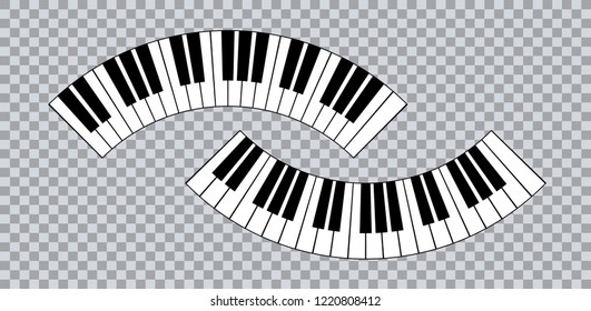 Piano icon and keys of piano concept modern music print and web design  piano poster on white vector illustration
