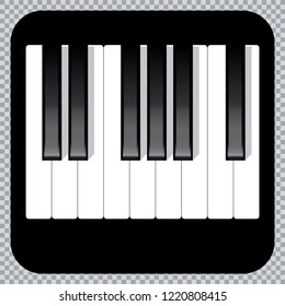 Piano icon and keys of piano concept modern music print and web design  piano poster on white vector illustration
