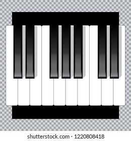 Piano icon and keys of piano concept modern music print and web design  piano poster on white vector illustration
