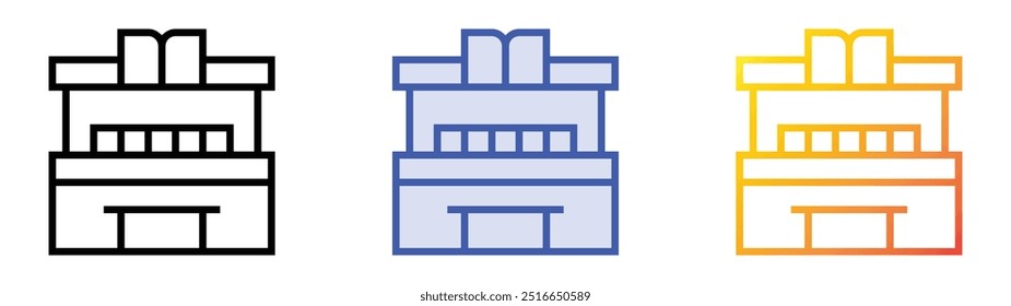 piano icon. Linear, Blue Fill and Gradient Style Design Isolated On White Background