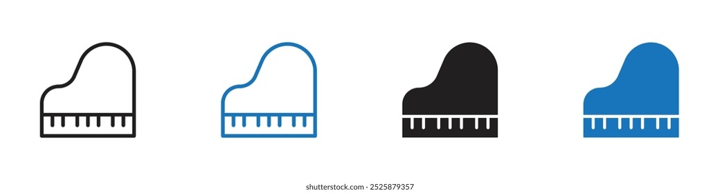 Piano icon linear graphics set vector in black