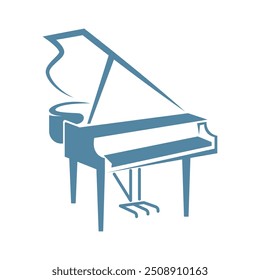 Modelo de design de logotipo de ícone de piano