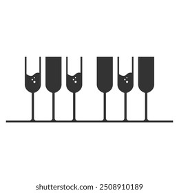 Piano icon logo desain template