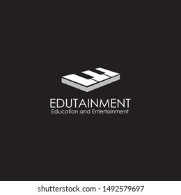 Piano icon logo design with E letter initial icon