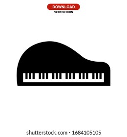 piano icon or logo isolated sign symbol vector illustration - high quality black style vector icons
