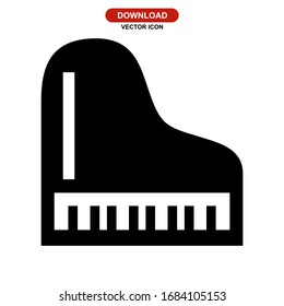 piano icon or logo isolated sign symbol vector illustration - high quality black style vector icons
