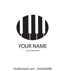 piano icon logo vector design