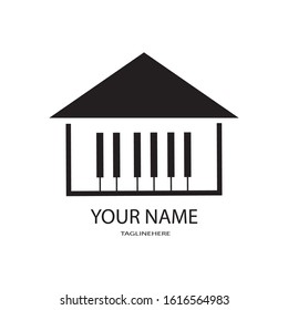 piano icon logo vector design