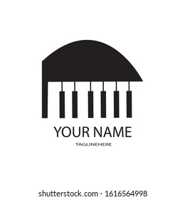 piano icon logo vector design