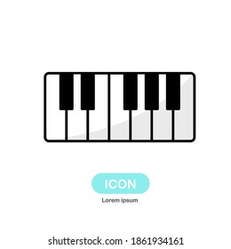 Piano icon logo vector isolated on white background.