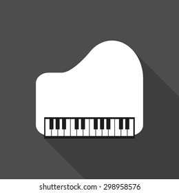 Piano Icon with a long shadow