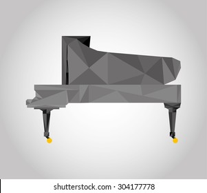 piano icon - low poly