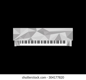 piano icon - low poly