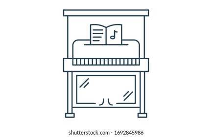 Piano icon for music and musical instruments