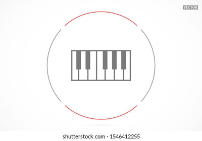 The piano icon. Music and pianist, musician, synthesizer symbol. Flat Vector illustration. Button Set
