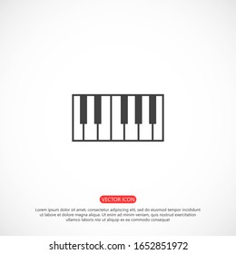 The piano icon. Music and pianist, musician, synthesizer symbol. Flat Vector illustration. 